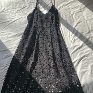 Black Lace Midi Dress